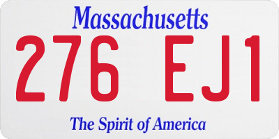 MA license plate 276EJ1