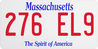 MA license plate 276EL9