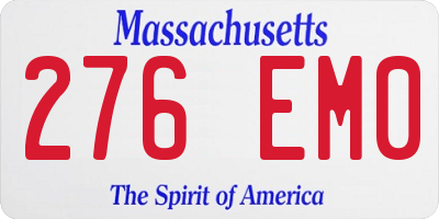 MA license plate 276EM0