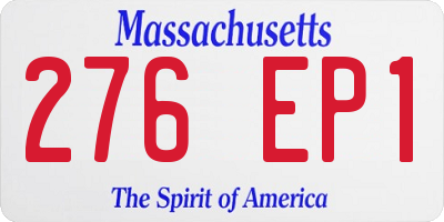 MA license plate 276EP1