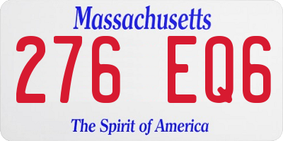 MA license plate 276EQ6