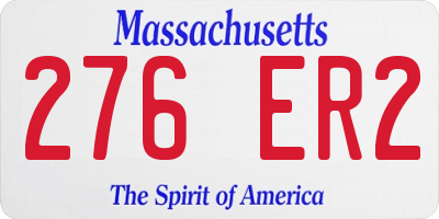 MA license plate 276ER2