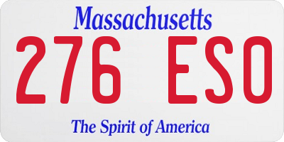 MA license plate 276ES0