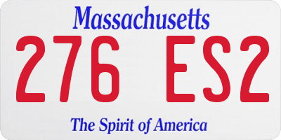 MA license plate 276ES2