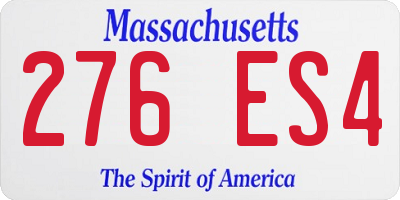 MA license plate 276ES4