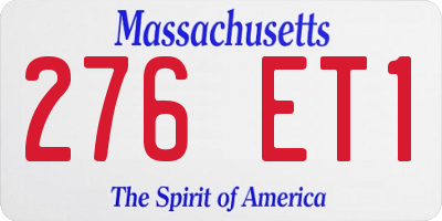 MA license plate 276ET1