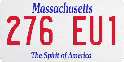 MA license plate 276EU1