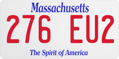 MA license plate 276EU2