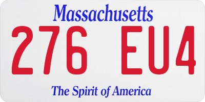 MA license plate 276EU4
