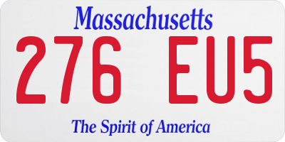 MA license plate 276EU5