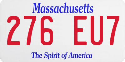 MA license plate 276EU7