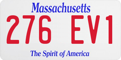 MA license plate 276EV1
