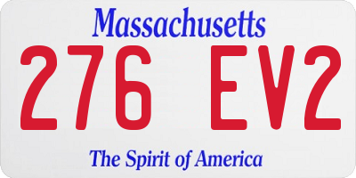 MA license plate 276EV2