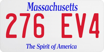 MA license plate 276EV4
