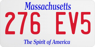 MA license plate 276EV5