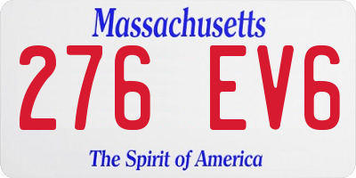 MA license plate 276EV6