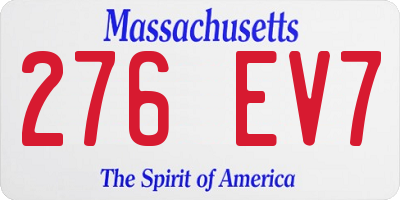 MA license plate 276EV7