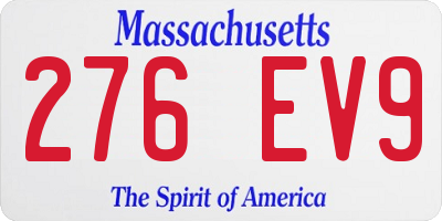 MA license plate 276EV9