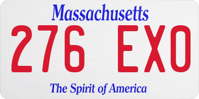 MA license plate 276EX0