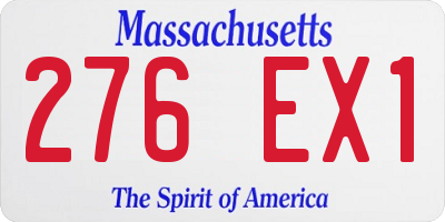 MA license plate 276EX1
