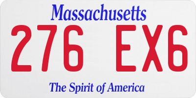MA license plate 276EX6