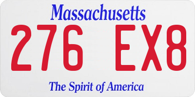 MA license plate 276EX8