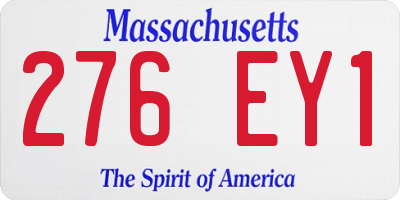 MA license plate 276EY1