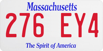 MA license plate 276EY4