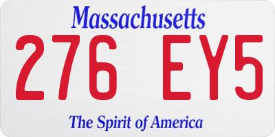 MA license plate 276EY5