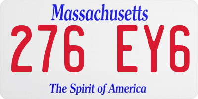 MA license plate 276EY6