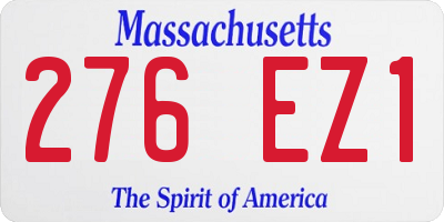 MA license plate 276EZ1