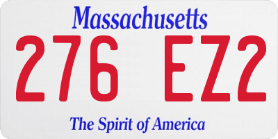 MA license plate 276EZ2