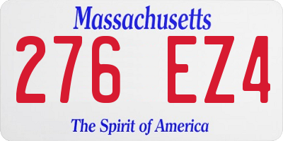 MA license plate 276EZ4