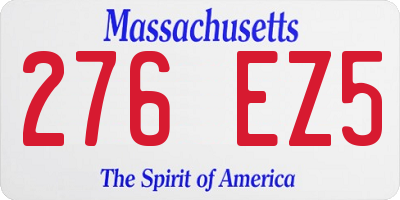 MA license plate 276EZ5