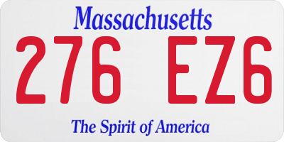 MA license plate 276EZ6