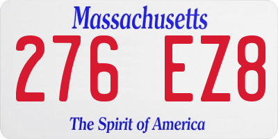 MA license plate 276EZ8