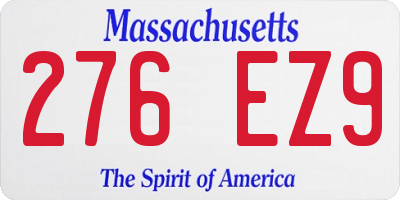 MA license plate 276EZ9