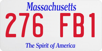 MA license plate 276FB1