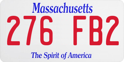 MA license plate 276FB2