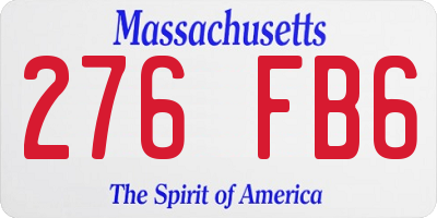 MA license plate 276FB6