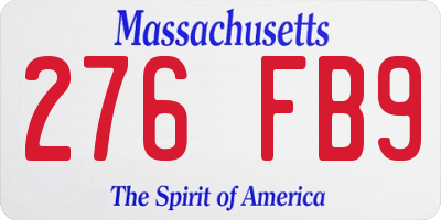 MA license plate 276FB9