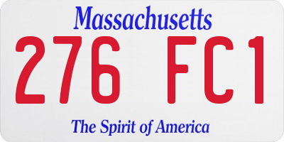 MA license plate 276FC1