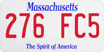 MA license plate 276FC5