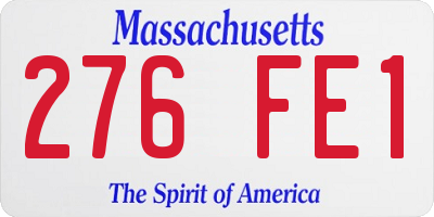 MA license plate 276FE1