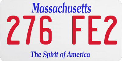 MA license plate 276FE2