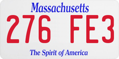 MA license plate 276FE3