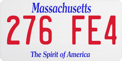 MA license plate 276FE4