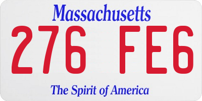MA license plate 276FE6