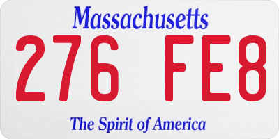 MA license plate 276FE8