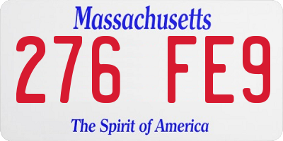 MA license plate 276FE9